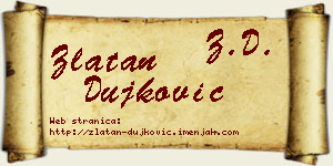 Zlatan Dujković vizit kartica